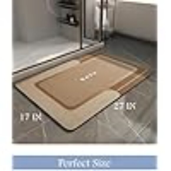 Bath Mat - Non Slip Quick Dry Stain Resistant Bath Mat for Bathroom Floor 17x27" - Picture 2 of 3